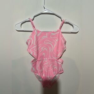 Old Navy - Size 6-7 - Pink Swirl One-Piece Swimsuit